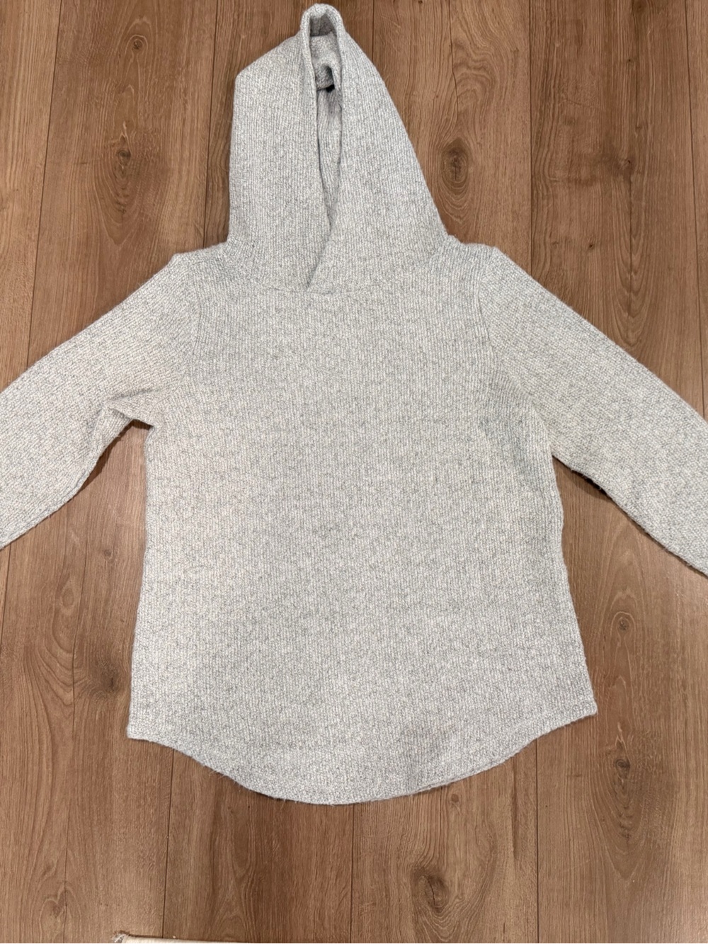 LOFT Light Gray Knit Hooded Sweater